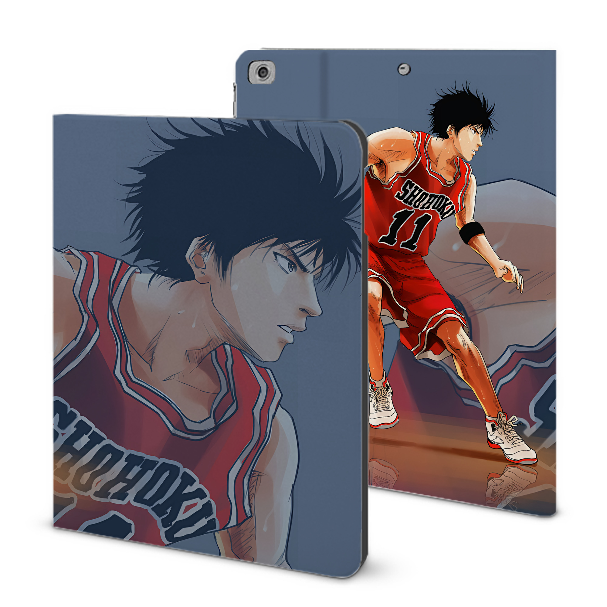 （画像用） SLAM DUNK／スラムダンク IPad ケース ブック型 PUレザー TPU 耐衝撃 軽量 薄型 ペン収納なし 全面保護 IPad 各モデル対応